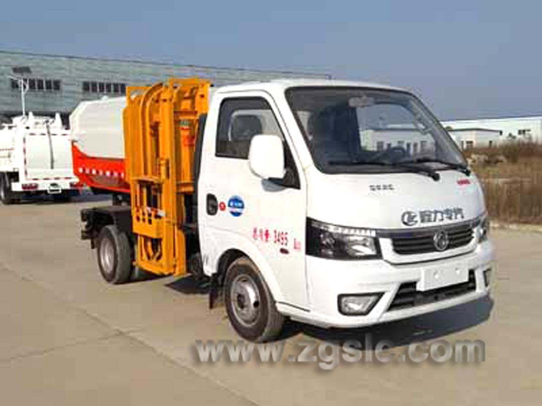 國六東風途逸掛桶垃圾車_3方掛桶垃圾車多少錢一輛？